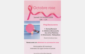 ANIMATION OCTOBRE ROSE SAMEDI 24 OCTOBRE