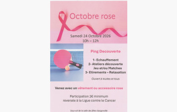 ANIMATION OCTOBRE ROSE SAMEDI 24 OCTOBRE